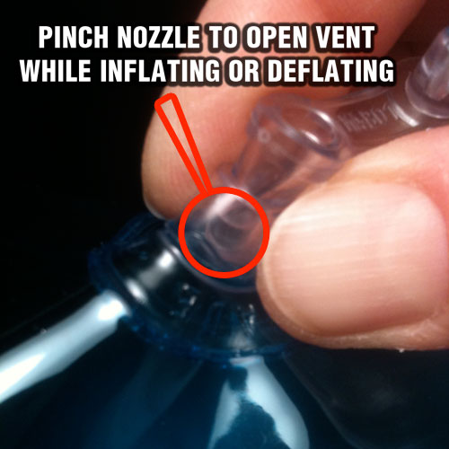 close up of pinched tube nozzle